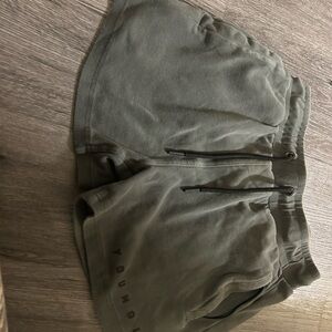 YoungLA Men's Dark Olive Athletic Shorts